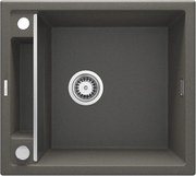Deante Magnetic, granitový drez na dosku 560x500x219 mm, 3,5" + priestorovo úsporný sifón, 1-komorový, antracitová metalíza, ZRM_T103