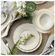 24-dielna jedálenská sada, biela/zlatá, porcelán