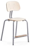 Školská stolička YNGVE, so 4 nohami, strieborná, breza, V 520 mm