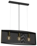 Luster na lanku KAGA 3xE27/60W/230V čierna/zlatá
