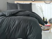 Cottonbox obliečka bavlnený satén Stripe antracit - 220x200 / 2x70x90 cm