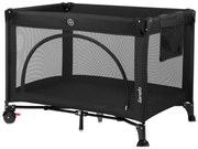 Lionelo - Cestovná postieľka LAURA čierny karbón