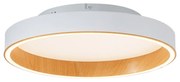 Dizajnové stropné svietidlo biele s drevom 40 cm vrátane LED 3-stupňového spínača - Ingo