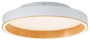 Dizajnové stropné svietidlo biele s drevom 40 cm vrátane LED 3-stupňového spínača - Ingo