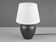Stolová lampa Abby, antický nikel/biela látka%
