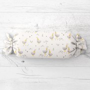Biante Detský vankúš valec bonbon Sandra SA-585 Sivé husičky na bielom 15x40 cm
