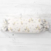 Biante Detský vankúš valec bonbon Sandra SA-585 Sivé husičky na bielom 15x40 cm