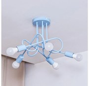 Prisadený luster OXFORD 5xE27/15W/230V, modrý