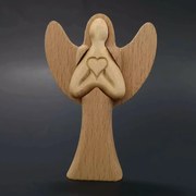 AMADEA Drevený anjel, masívne drevo, výška 10 cm