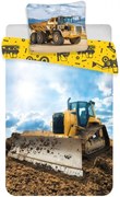 Obliečky do detskej postieľky Buldozér a sklápačka - 100% bavlna - 40 x 60 cm + 100 x 135 cm