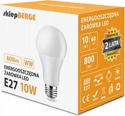 BERGE LED žiarovka - E27 - 10W - 800Lm - teplá biela