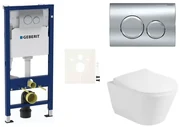 Cenovo zvýhodnený závesný WC set Geberit do ľahkých stien / predstenová montáž + WC Glacera Ava SIKOGESAVAD20
