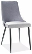Sametová jídelní židle Piano II šedá