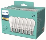 Philips 8718699775568 LED žiarovka E27 13W/100W 1521lm A60 2700K 6-set