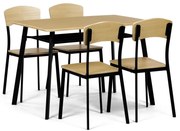 Jedálenský set Industrial so 4 stoličkami, 110 x 70 x 76 cm, hnedá