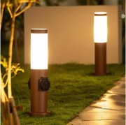 Brilagi - Vonkajšia lampa s 2 zásuvkami SCHUKO NOVA 1xE27/15W/230V 40 cm IP44 hnedá