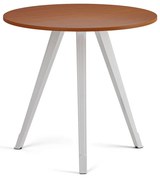 Konferenčný stôl PRIMO ZEN, priemer 80 cm, biela podnož, čerešňa