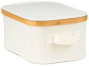 Úložný box G21 24 x 30 x 15 cm, bambusový s vekom, béžový