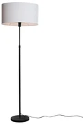 Stojacia lampa čierna s oválnym ľanovým tienidlom bielym 50 cm - Parte