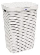 Biely plastový kôš na bielizeň 55 l Country - Rotho