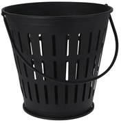 Kovový kôš na drevo Simply, 39x38 cm, čierna