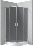Deante Štvrťkruhový sprchový kút Funkia 90x90 cm KYPZ451K, chróm/grafit + sprchová vanička biela