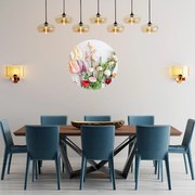 PIPPER. Textilná kruhová nálepka na stenu "Lúčne kvety" Veľkosť: 60 cm