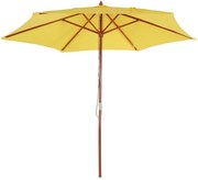 Slnečník Florida Ø 3m - polyester/drevo - žltá
