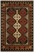 Koberec Afgan 4358A čierny / červený / krémový