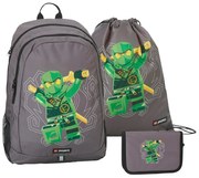 Lego Školská taška s príslušenstvom, 3-dielna súprava Ninjago, zelená (100376255)