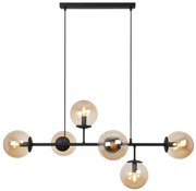 Závesné svietidlo Paris, 6x medové sklenené tienidlo, B