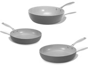 Elmich Sada keramických panvíc Vital 3 ks, 1 wok a 2 panvice, tmavo šedá