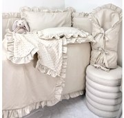 Kompletná béžová výbava do postieľky 5v1 – bavlnená sada pre bábätko