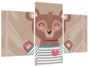 Obraz - Medvedík v pruhovanom tričku (90x60 cm)