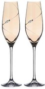 Diamante Silhouette Amber poháre na sekt 210 ml, 2 ks