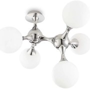 Ideal Lux - Stropné svietidlo NODI 5xE14/28W/230V lesklý chróm/biela