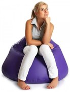 INTERMEDIC SK - Sedací vak Relax 110x70 cm | kreslo na oddych z ekokože alebo polyesteru, 300 l Farba: E07 - Fialová (ekokoža)