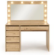Toaletný stolík HOLLYWOOD s LED osvetlením 120 cm dub artisan