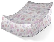 Sablio Sedací vak Lounge Fialové kvety - 80 x 95 x 50 cm