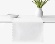 Goldea sviatočný behúň na stôl teflónový - biely s veľkými ornamentmi 20x120 cm