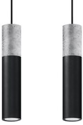 Závesné svietidlo Borgio, 2x betónové/čierne kovové tienidlo