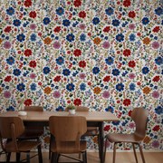 Fototapeta - Kvety v modro-červenej (147x102 cm)