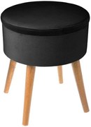 Zamatová stolička s úložným priestorom Atmosphera JJ0331F (44 cm) – čierna