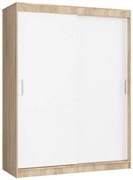 Šatníková skriňa s posuvnými dverami 150 cm CLP mono sonoma / biela