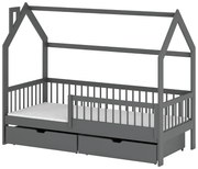 Posteľ Domček Oskar 90x200 grafit