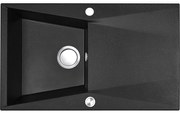 Laveo Grenada, 1-komorový granitový drez 780x480x204 mm, čierna, LAV-SBG_711T