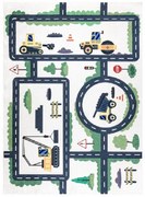 Detský kusový koberec Bambino 2223 Streets cars cream, 160x220, béžová, detská izba, Dywany Łuszczów