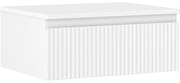 Mexen Rivel, kúpeľňová skrinka 60 cm s pracovnou doskou, 1 zásuvka, drážkovaná, biela matná, 91A20-06023-1-BFC01