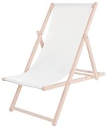 Záhradné lehátko biele/buk