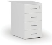 Kancelársky prístavný zásuvkový kontajner PRIMO WHITE, 4 zásuvky, biela